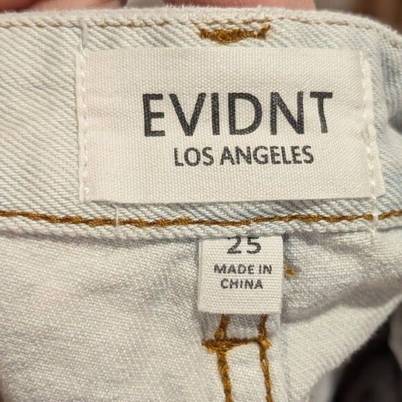 evidnt Los‎ Angeles size 25 light White/blue high waisted denim shorts (z1) - Picture 7 of 7